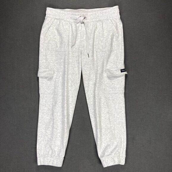 Calvin Klein Cargo Joggers Womens Size XL Grey Drawstring Streetwear Sweatpants - Picture 2 of 15